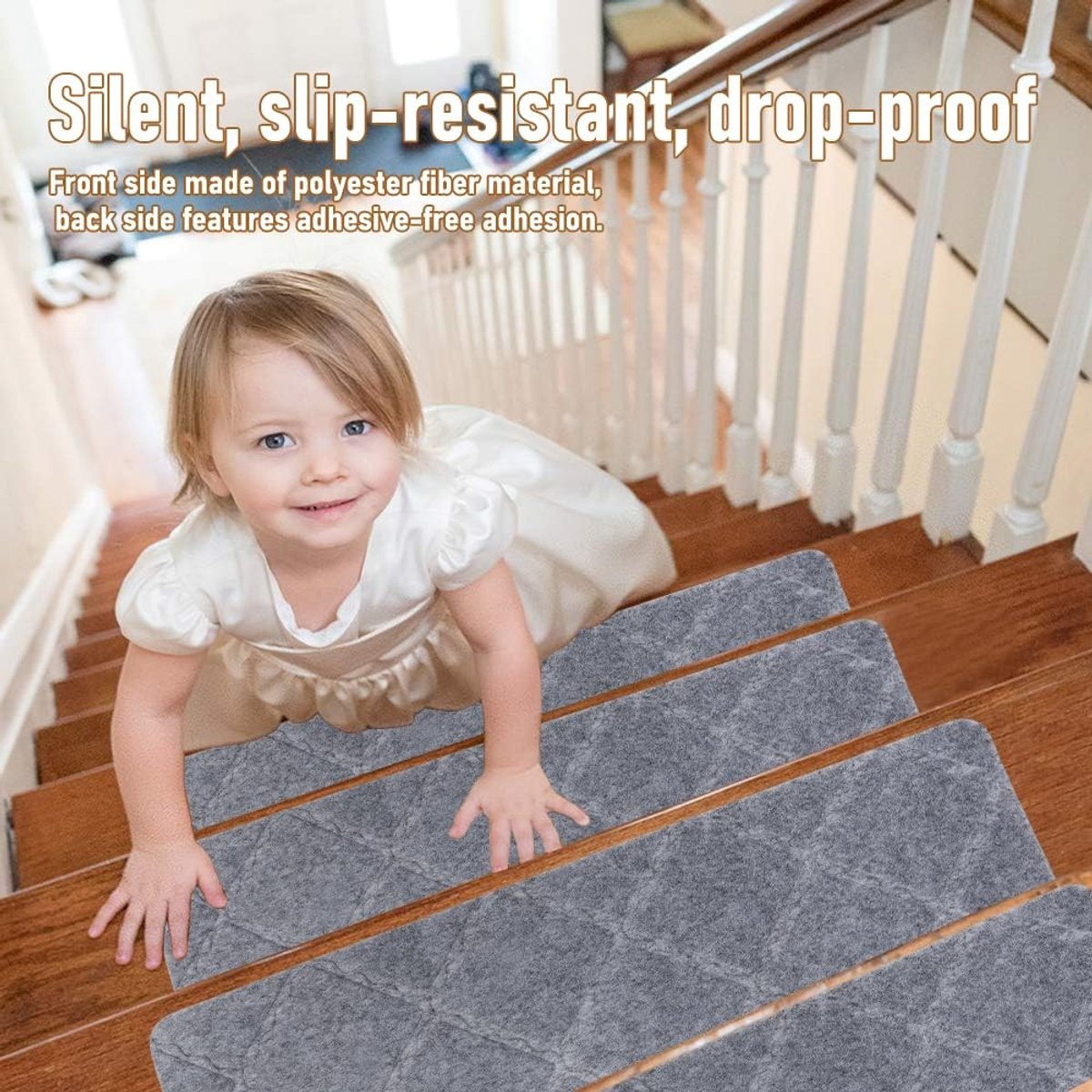SolidKeus - Set van 15 Zelfklevende Antislip Trapmatten 55 x 19 cm