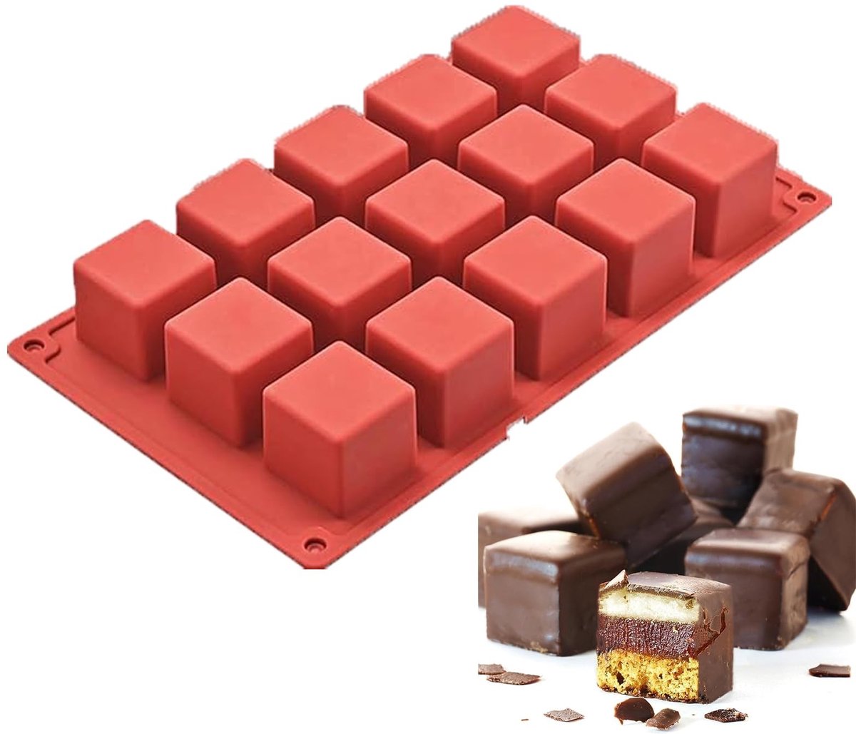 SolidKeus - 3D Cube Silicone Bakvorm voor Taarten en Kaarsen