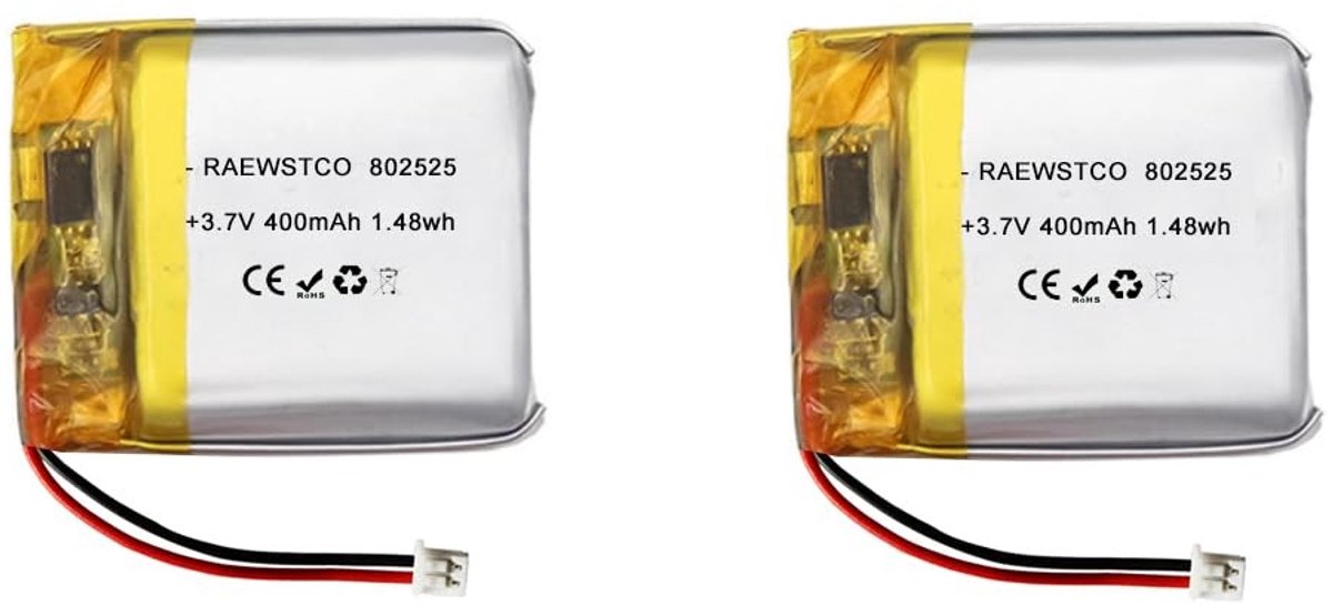 SolidKeus - Set van 2 Lithium Batterijen 3,7V 400mAh voor Bandenspanningsmeters