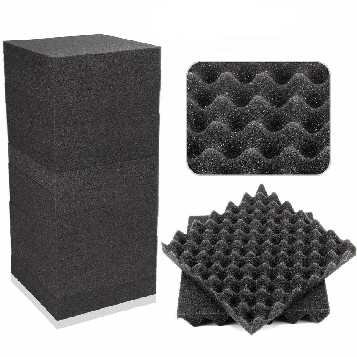 SolidKeus - Set van 12 Geluidsisolerende Acoustic Foam Panels