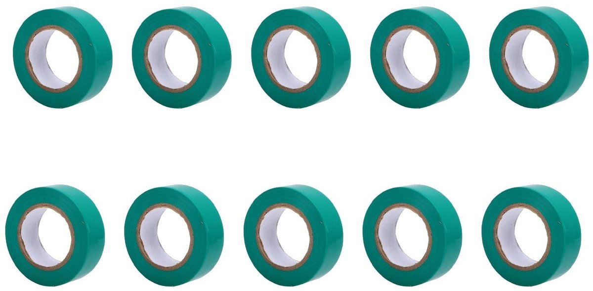SolidKeus - Elektrisch PVC-Plakband 10 Rollen Groen
