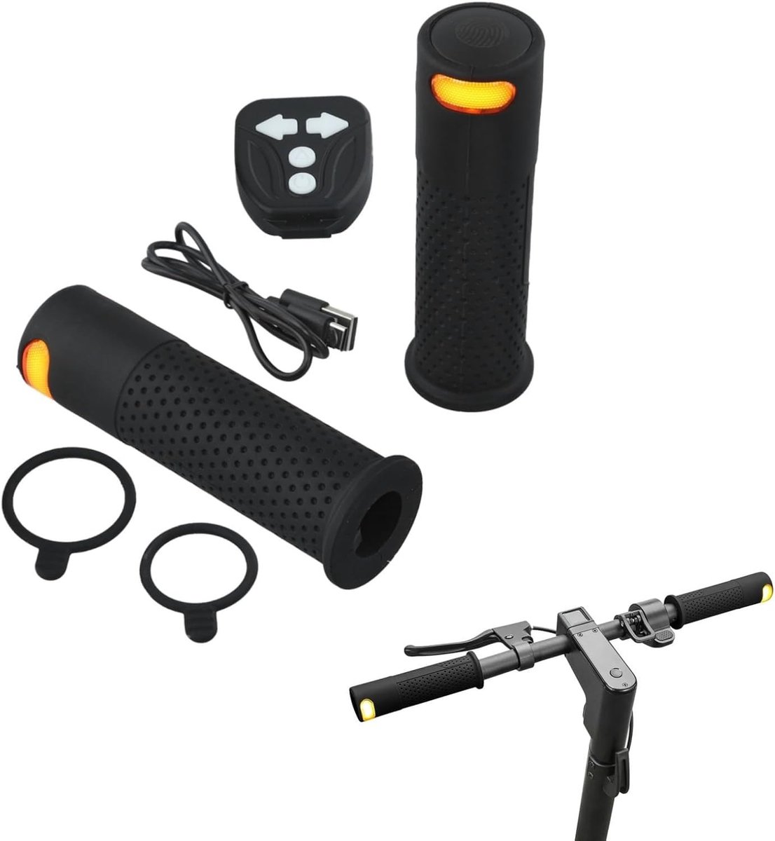 SolidKeus - Ergonomische Stuurgrepen voor Elektrische Step met Knipperlicht
