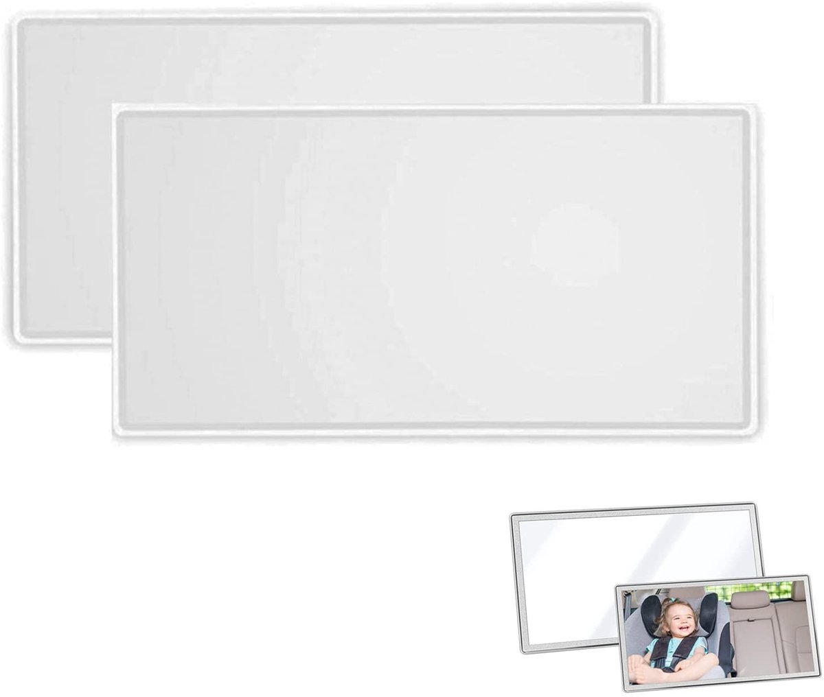 SolidKeus - Set van 2 Make-up Spiegels voor Auto, RVS