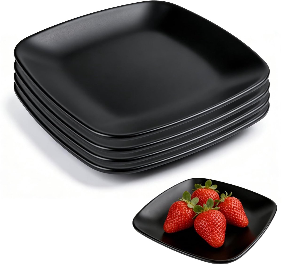 SolidKeus - Rechthoekige Melamine Serveerborden voor Voorgerechten en Desserts, Vaatwasmachinebestendig