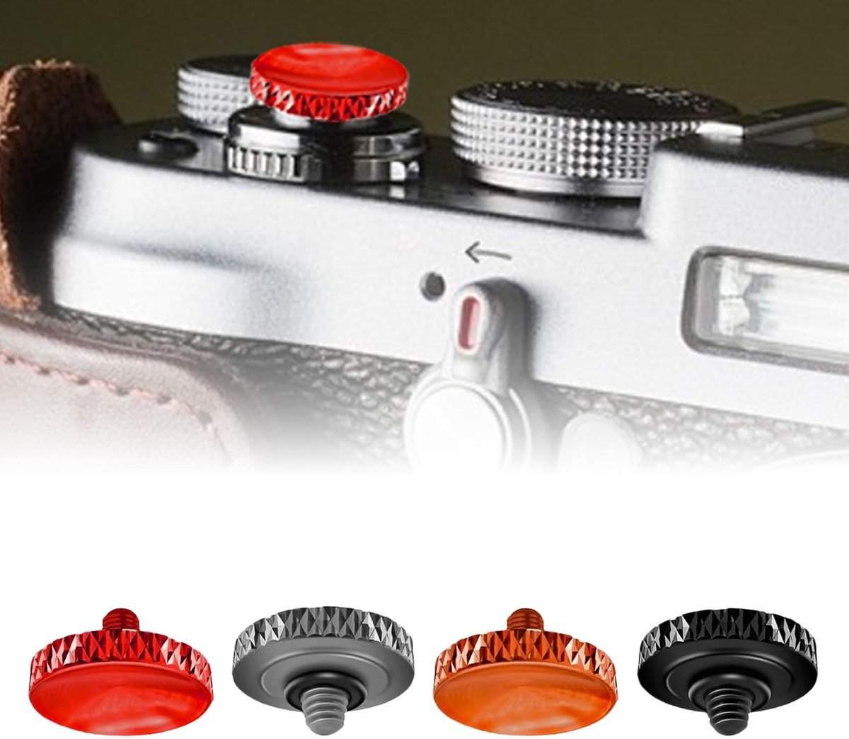 SolidKeus - Set van 4 Koper Camera Ontspanknoppen voor Diverse Camera's