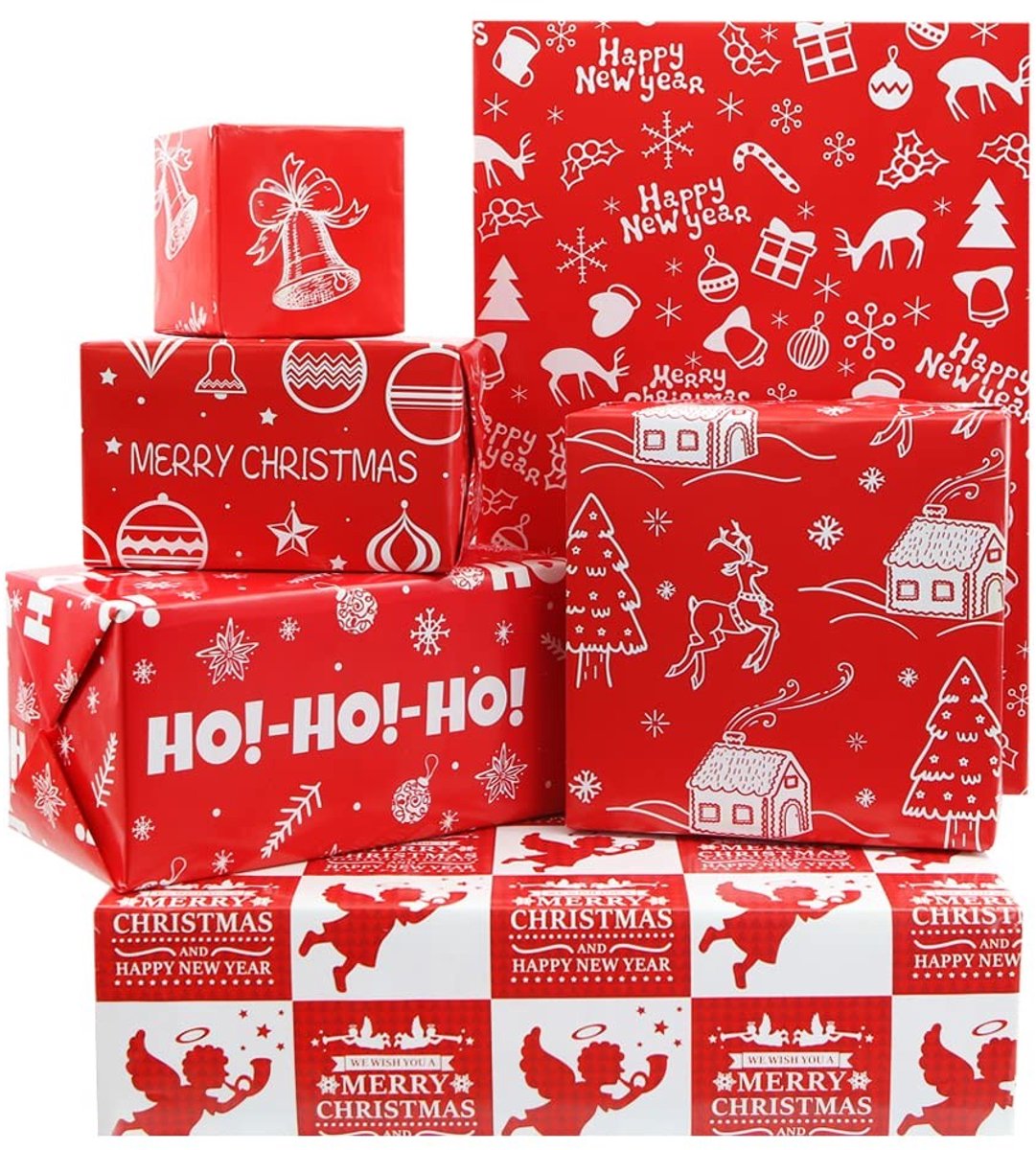 SolidKeus - Kerst Cadeaupapier met Elandpatroon