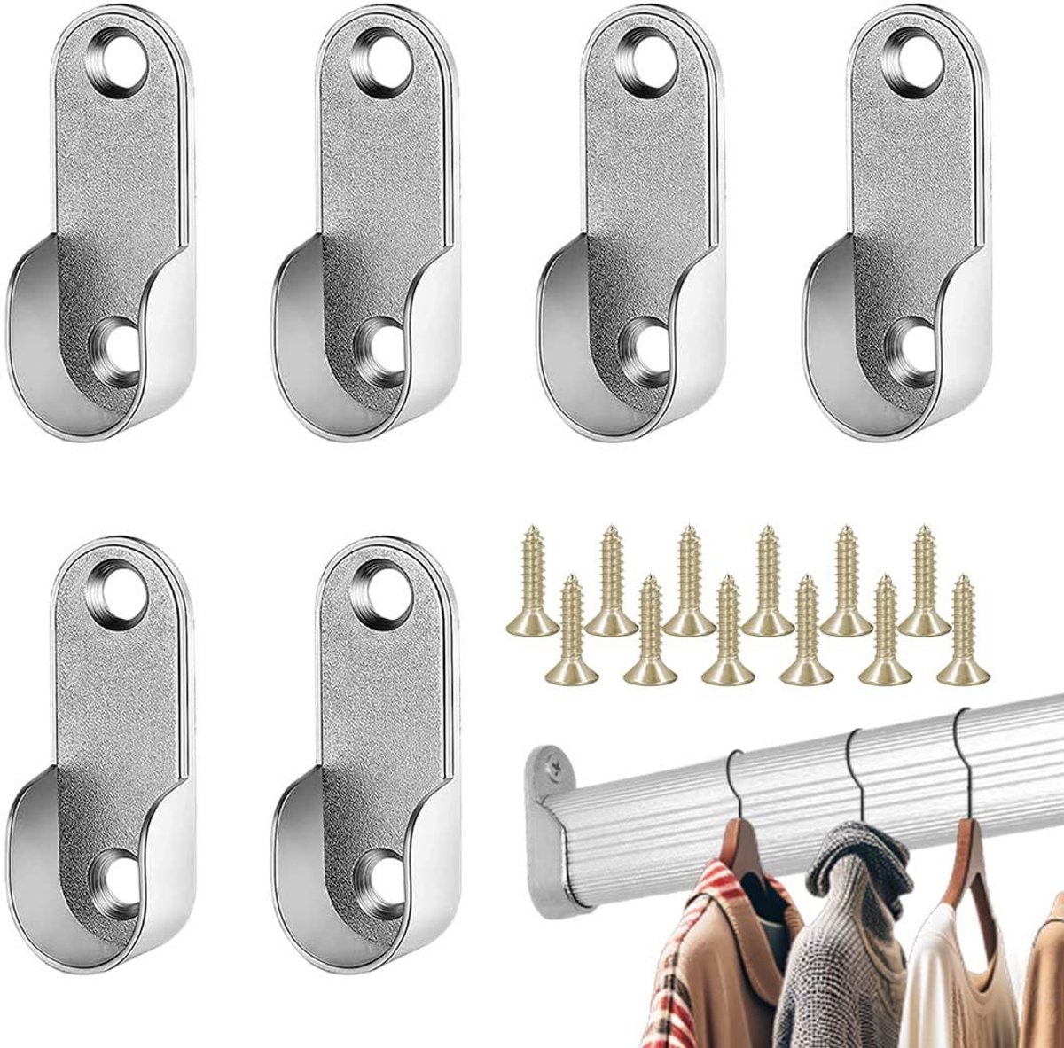 SolidKeus - 6 Stuks Kledingsteunen voor Kasten en Garderobes
