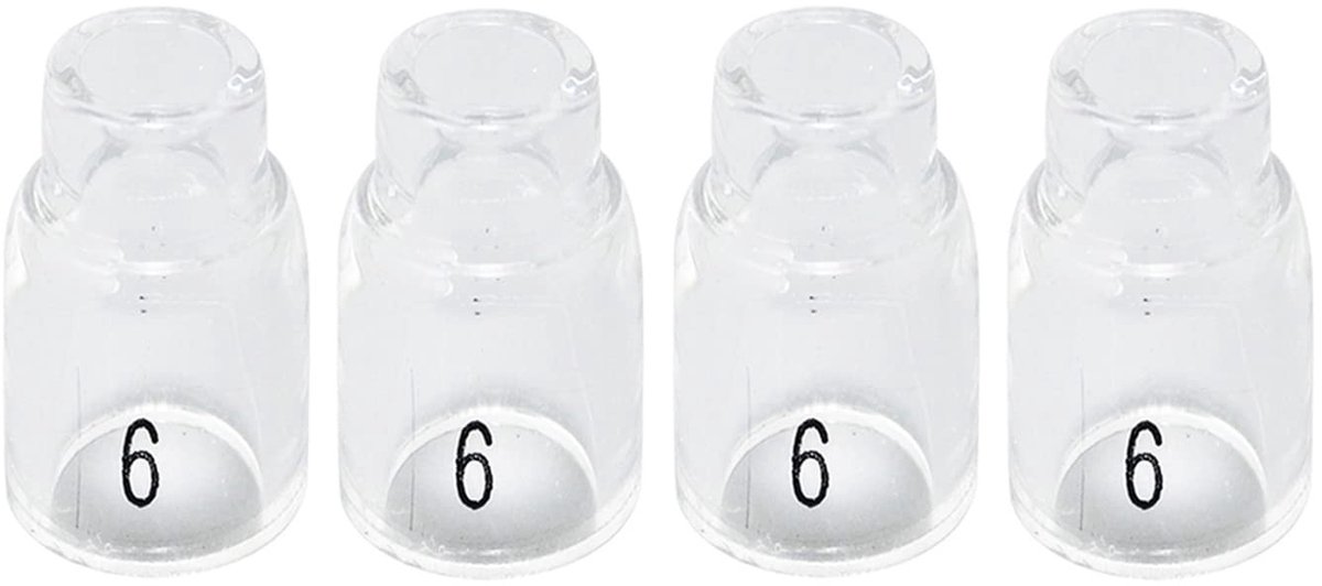 SolidKeus - Heldere Quartz Nozzle Pyrex Glass 13NQ10-6# 4-pack