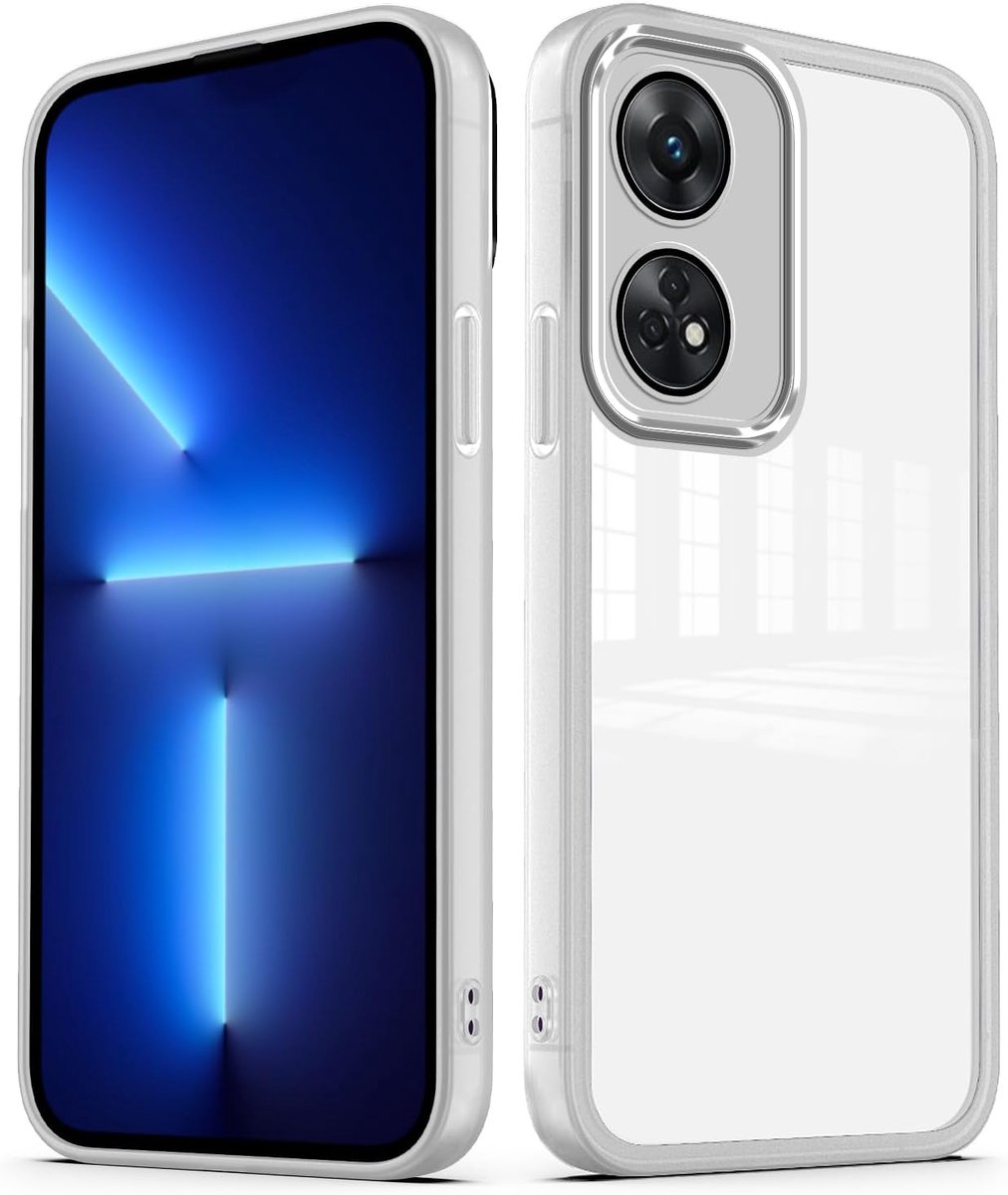 Transparant hoesje voor Oppo Reno 8T 4G / Reno8 T 4G met cameralensbeschermer zachte ultradunne slanke schokbestendige achterkant - wit