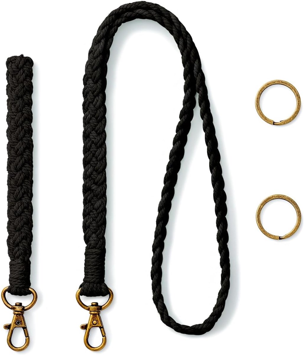 2 stuks sleutelhangers macramé armband sleutelband vrouw sleutelband kort boho sleutelkoord
