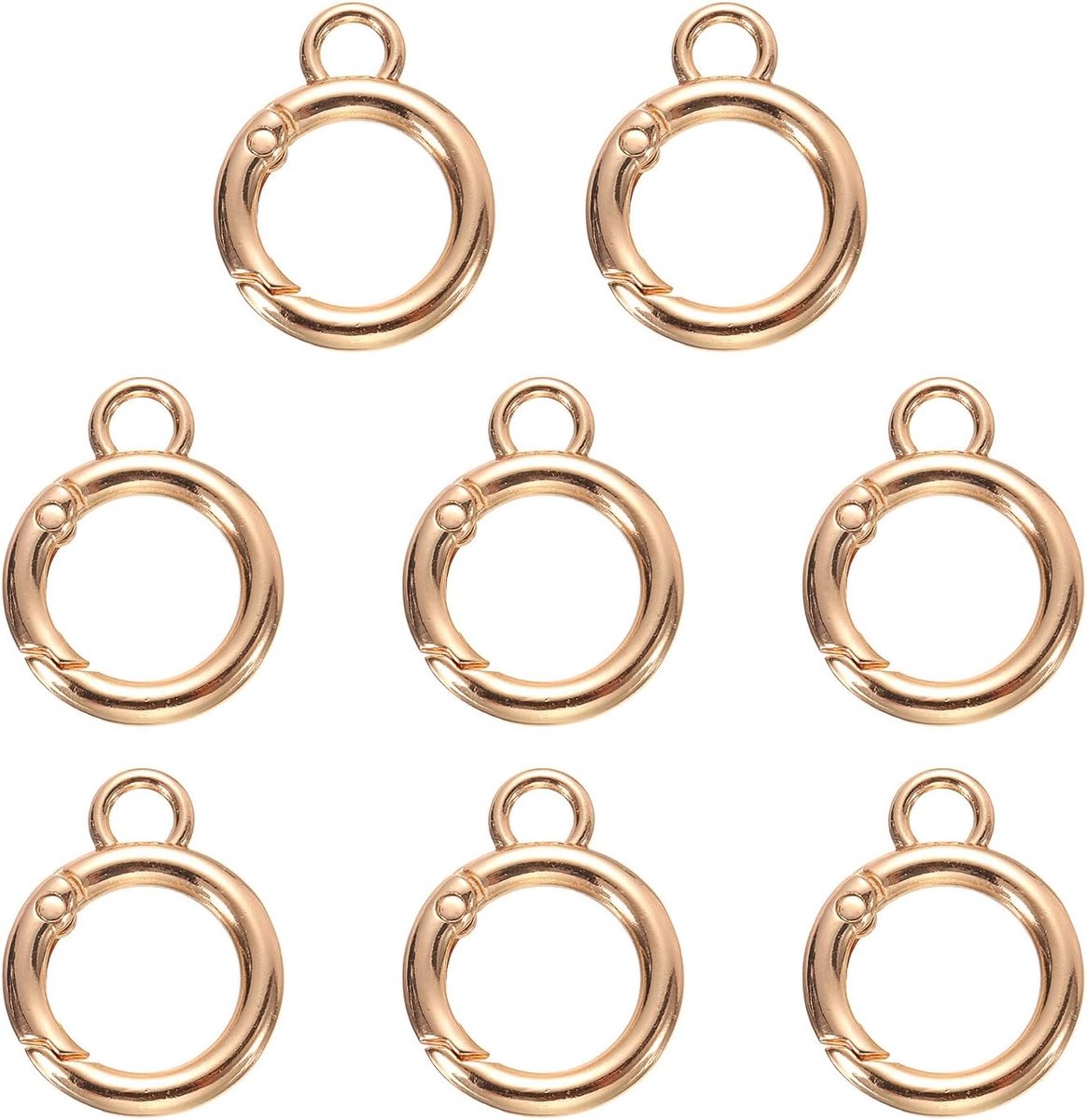 Lente O-ringclip, 8 stuks, metalen lentekarabijnhaak, sleutelring, acht-vormige sleutelhanger, kliksluiting, accessoires voor portemonnee, schoudertas, goud, klein