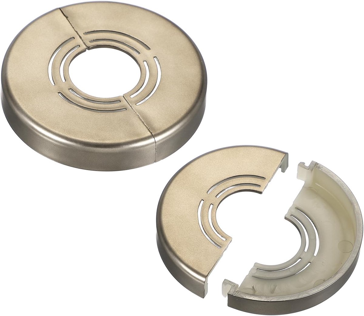 Muur Split Flens 0,8/1/1,3 inch, 2 stuks 0,4 inch dikker snijbare ABS ronde rozet plaat cover gesp voor waterpijp kraan decoratie, grijs