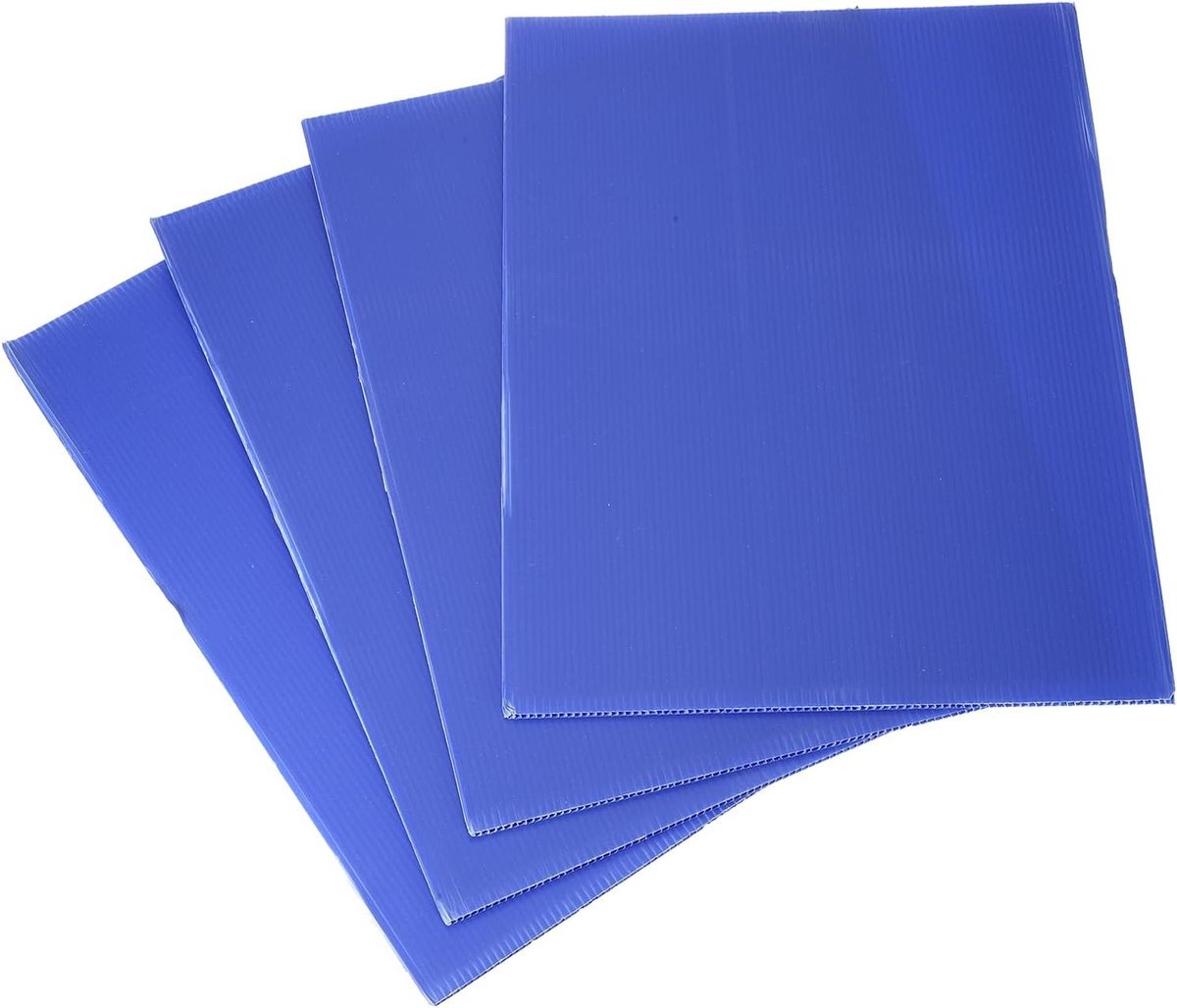4 stuks gegolfde kunststof platen, 4 mm, golvende kunststof platen, blauw, 30 x 30 cm, lege waterdichte tuinborden om te knutselen, borden, decoratie voor feestjes