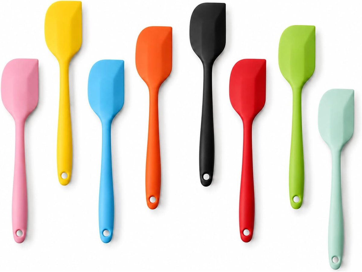 Spatels, voor keuken en bakken, siliconen spatel en kooklepel siliconen voor koken, mengen en roeren, spatules en siliconen voor deeg, sauzen en keukentoepassingen