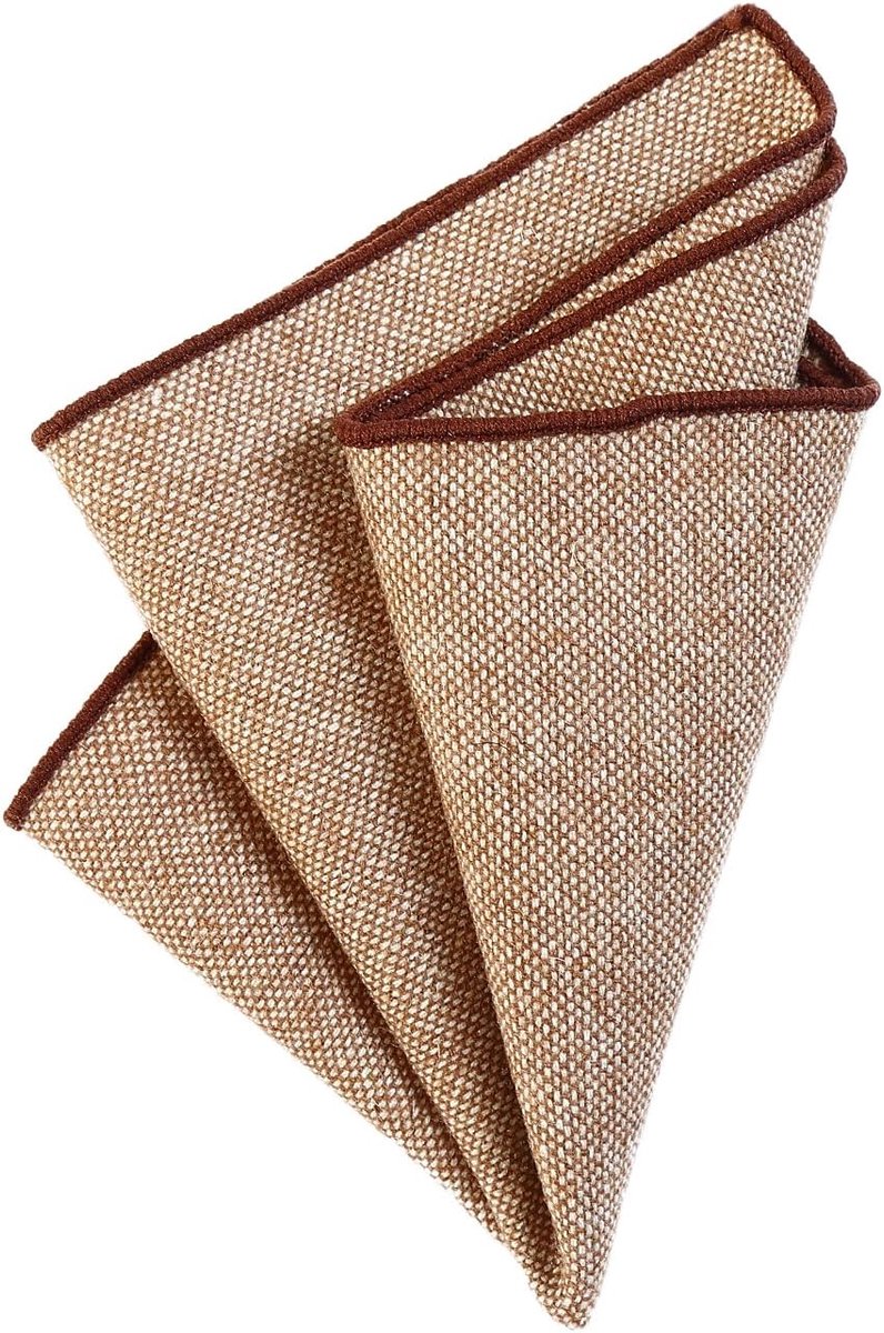 Heren pochet zakdoek 23 x 23 cm om zelf te vouwen gemaakt in effen katoenen tweedstijl