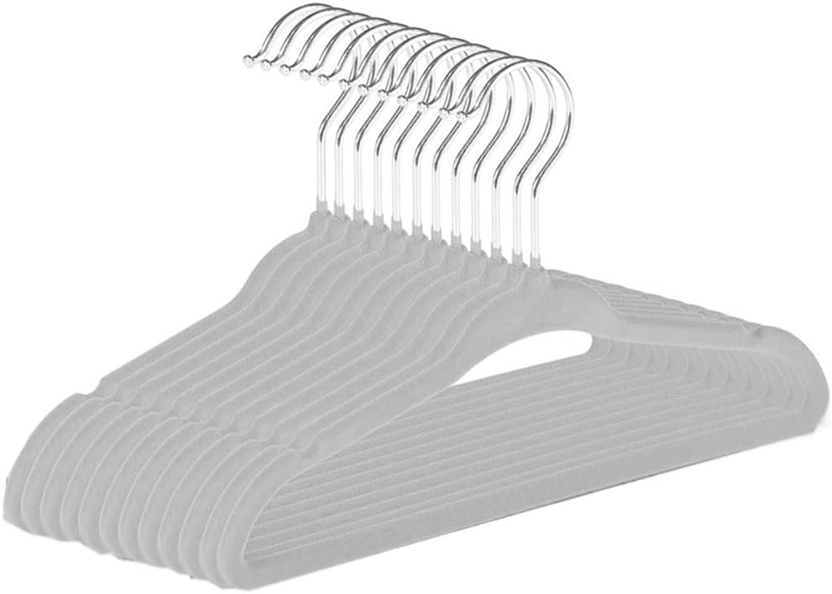 Kleerhangers voor babykleding, antislip, 360° haak, grijs