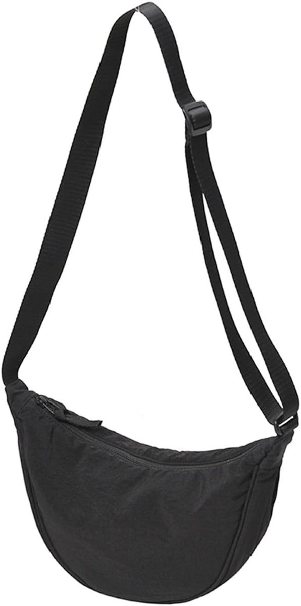 Halve maan tas nylon knoedel tas, crossbody tas schoudertas borsttas draagbare halve maan portemonnee met verstelbare riem, waterdichte casual stijl knoedel tas voor vrouwen mannen dagelijks