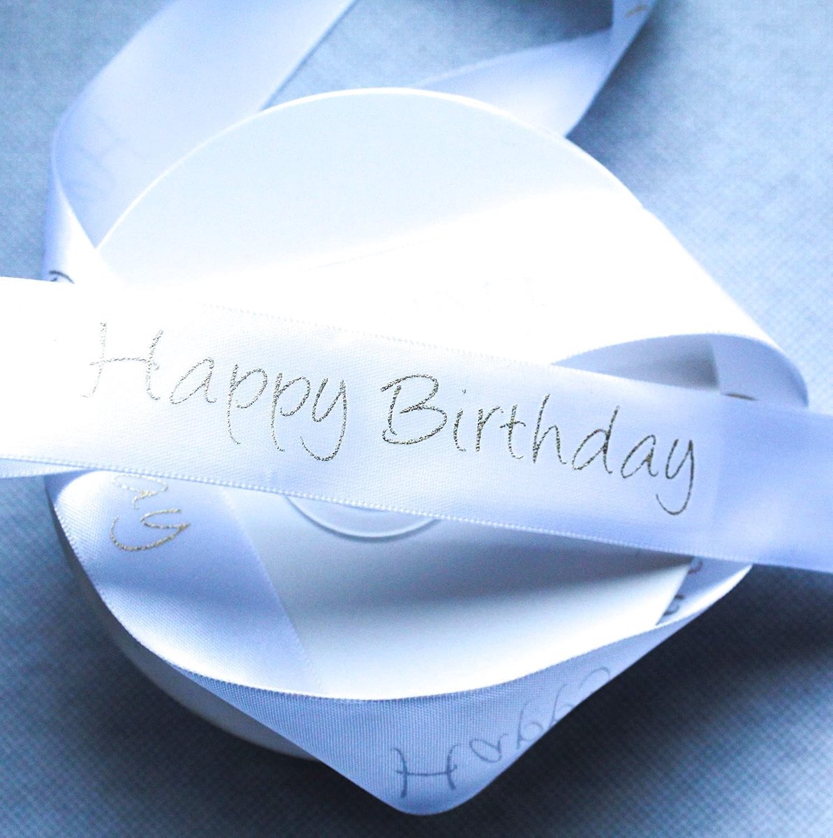 Lint 22 m 25 mm breedte 2,5 cm lint cadeaulint decoratielint met opschrift "Happy Birthday" lettertype