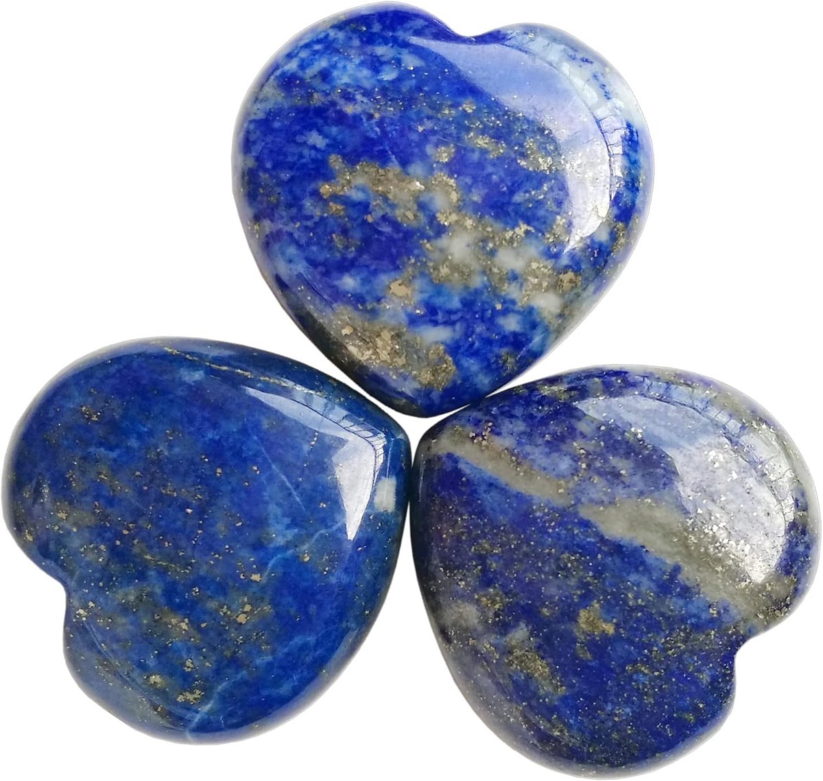 3 stuks natuurlijke lapis lazuli tas palm duim helende kristal hart liefde zorgenstenen, 25 mm Reiki compensatiekristal en helende stenen