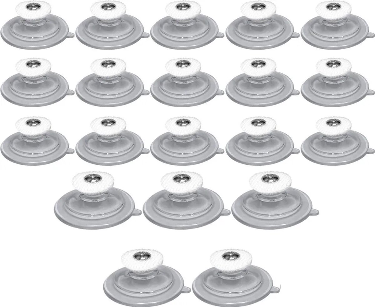 Verpakking Geschikt voor 20 zuignappen, 45 mm, Geschikt voor klittenband, Geschikt voor autoruiten, gordijnen, PVC, glas en tegels.