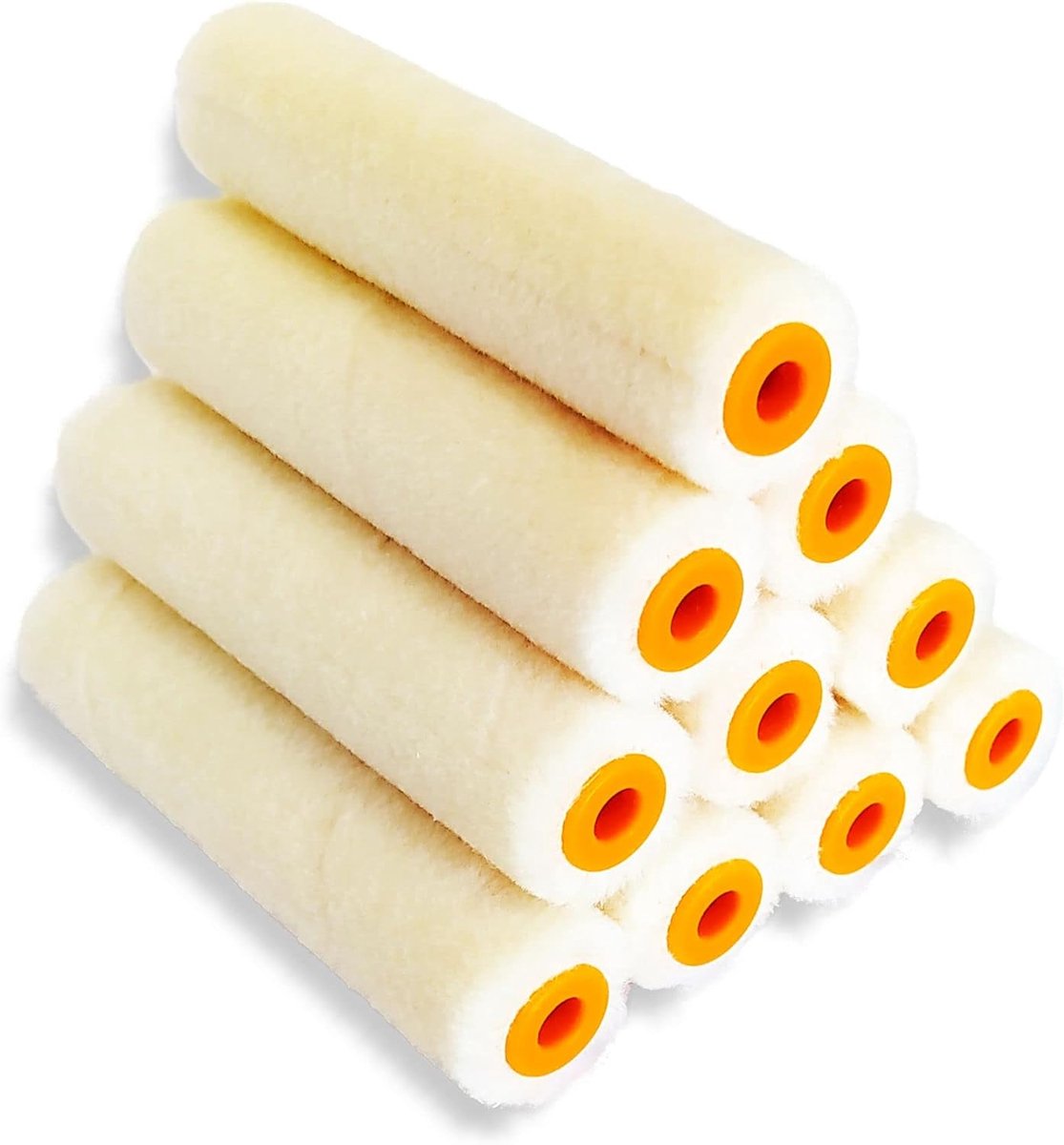 Verpakking van 10 mini-reservewielen voor velours import 10 cm – overtrek van fluweel van 5 mm – set met konijnenpoten voor alle soorten verf en lak