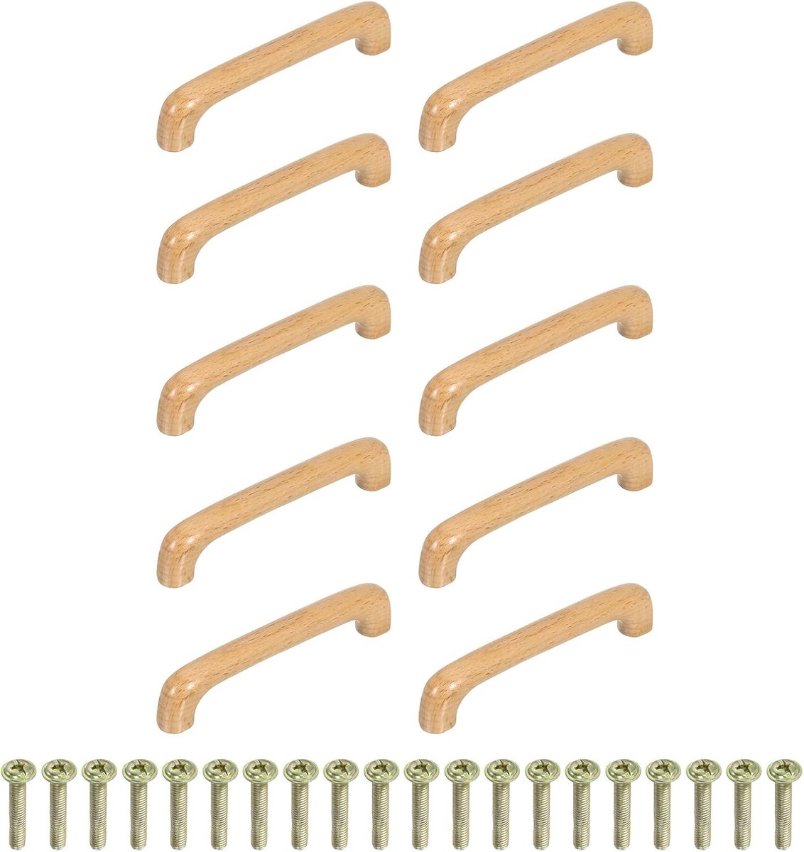 10 stuks houten ladegrepen 96 mm gat afstand knoppen voor laden houten kasten handgrepen met schroeven set