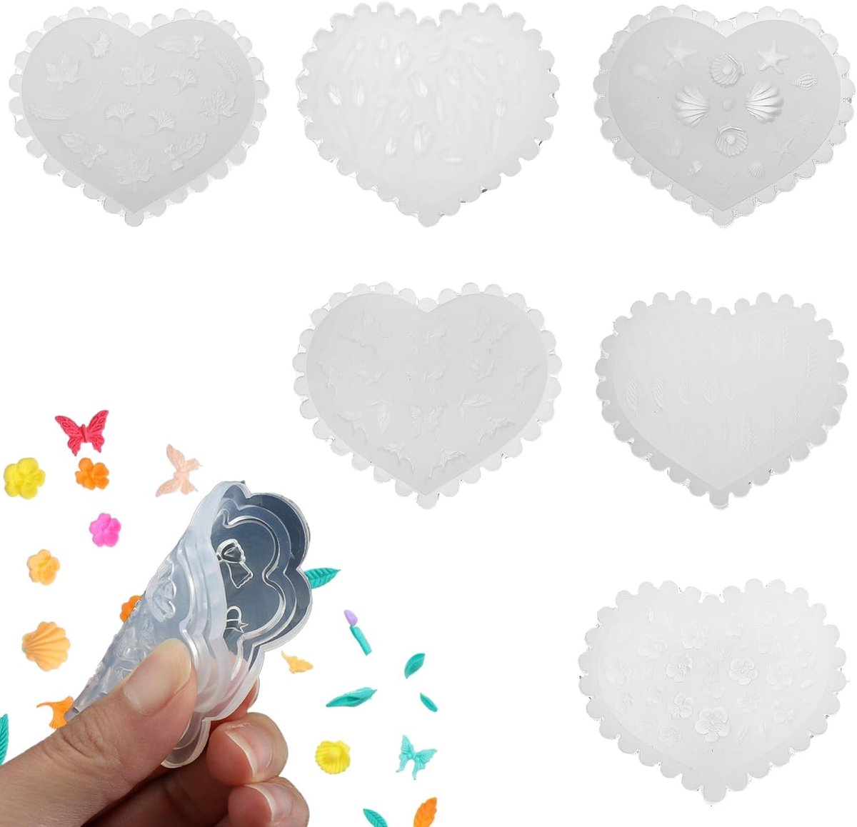 Mallen, 6 stuks polymeerklei uitstekers oorbel bloemen prachtige miniatuur siliconen mallen voor sieraden maken doe-het-zelf ambachten