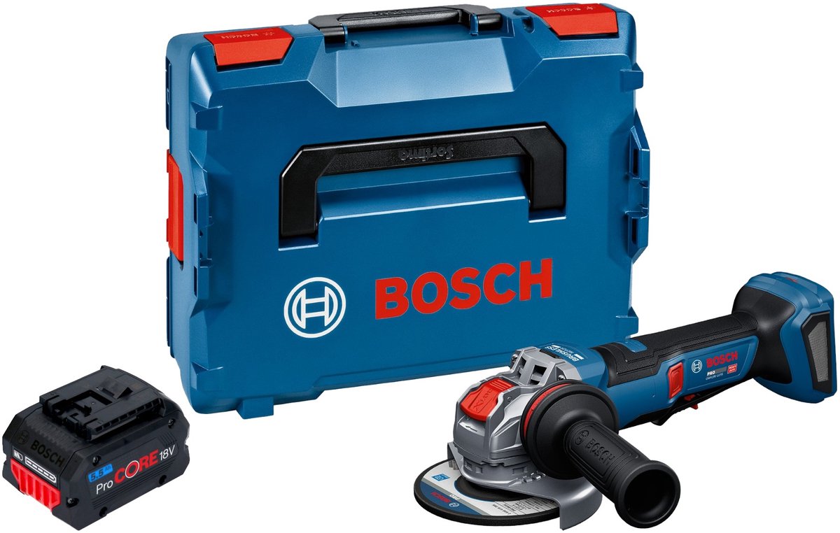Bosch GWX 18V-11 PS accu haakse slijper 18 V 125 mm + L-Boxx ( 06019N4400 ) - zonder accu, zonder oplader