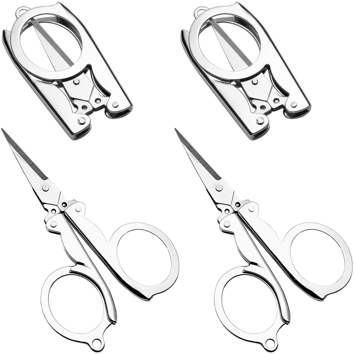 SolidKeus - 4 Stuks Vouwschaar Set voor Thuis en Reizen