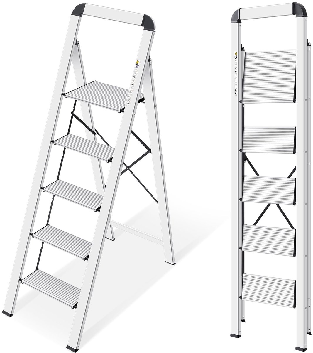 SolidKeus - Aluminium 5-Treden Ladder met Antislip Treden