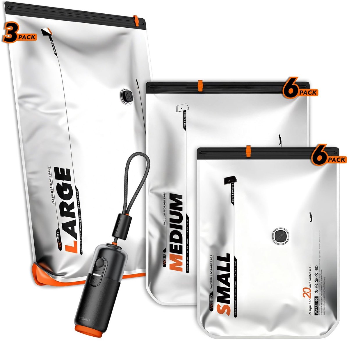SolidKeus - Set van 15 Kleding Vacuumzakken met Oplaadbare Elektrische Pomp