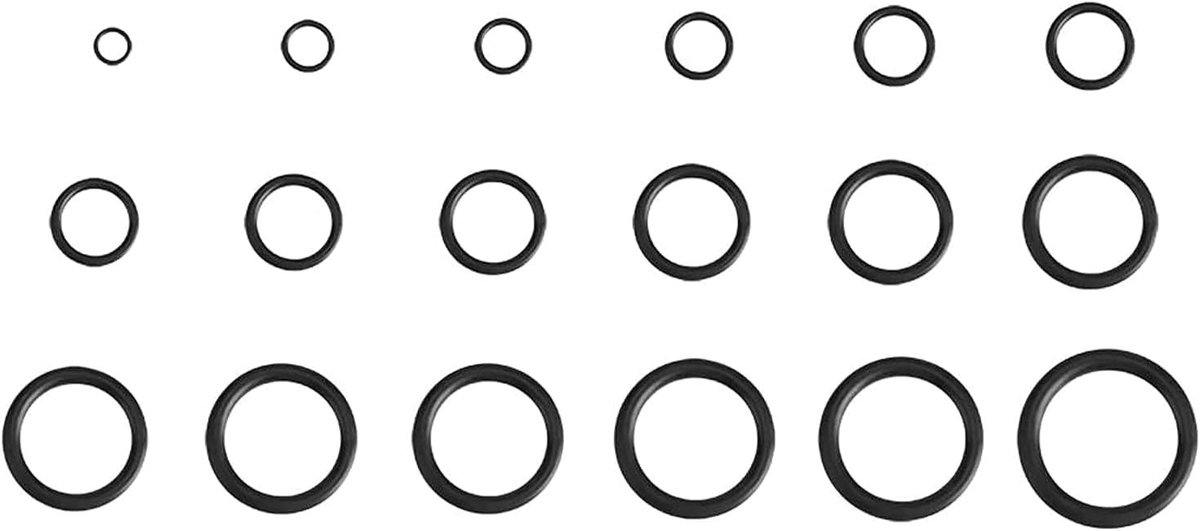 O Ring Set van 279 Stukken in 18 Maten, Rubber Seal Kit voor Lekkage Reparatie en Onderhoud