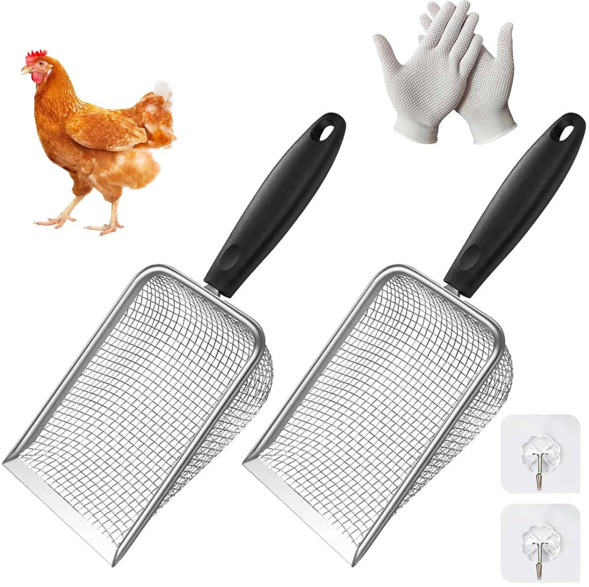 SolidKeus - Set van 2 RVS Katten Scheppen met Lange Handgreep