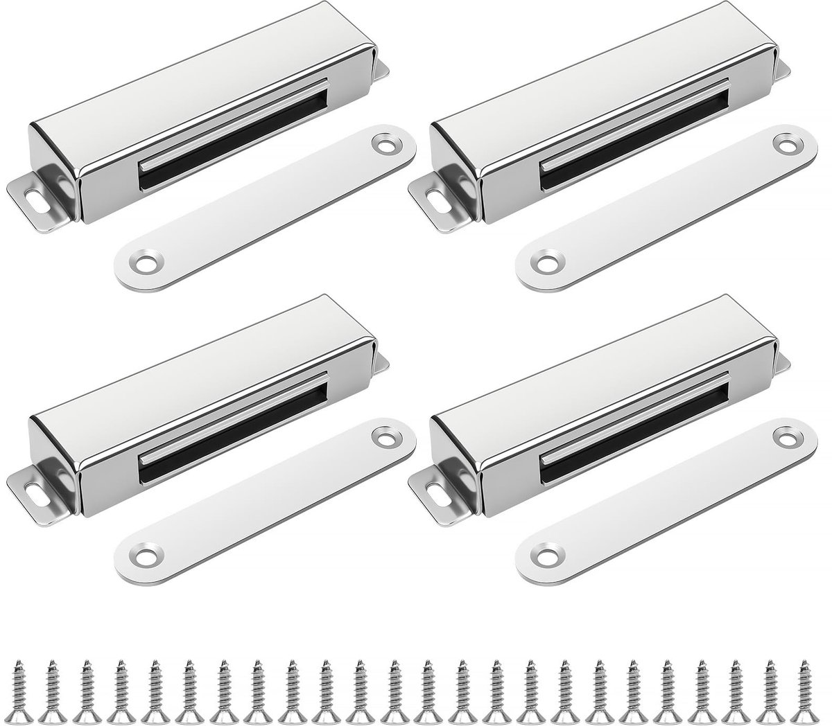 SolidKeus - Set van 4 Roestvrijstalen Deurmagneten voor Meubels