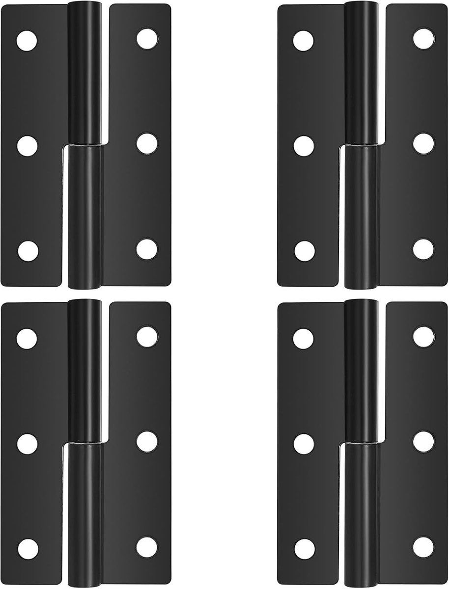 Verwijderbare Lift Scharnieren Set van 4 Stuks, 62 x 37 x 1.5 mm, Voor Interieurdeuren, Meubels en Industriële Kasten
