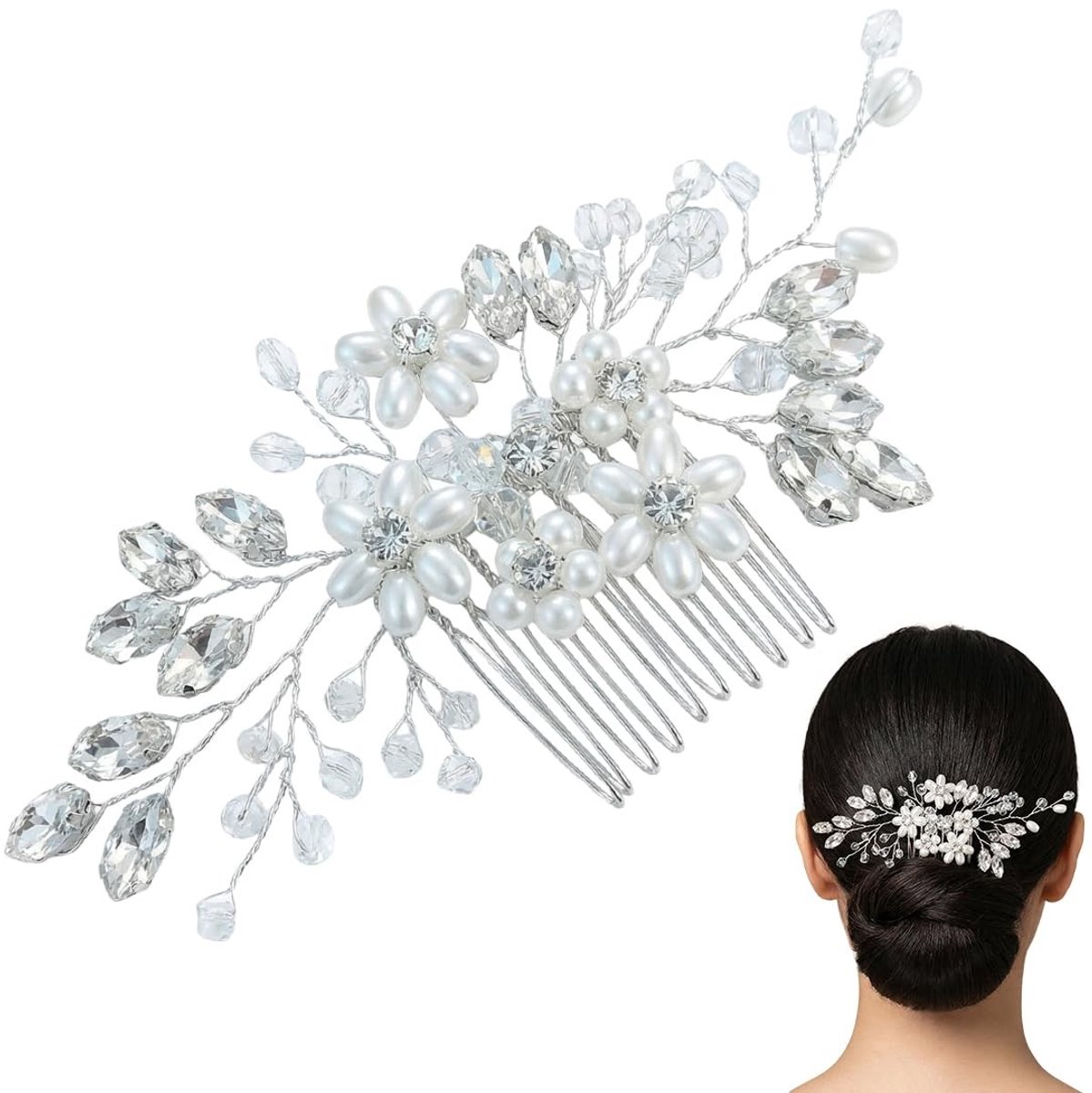 SolidKeus - Elegante Haaraccessoires voor Bruiden met Bloemen en Kristallen