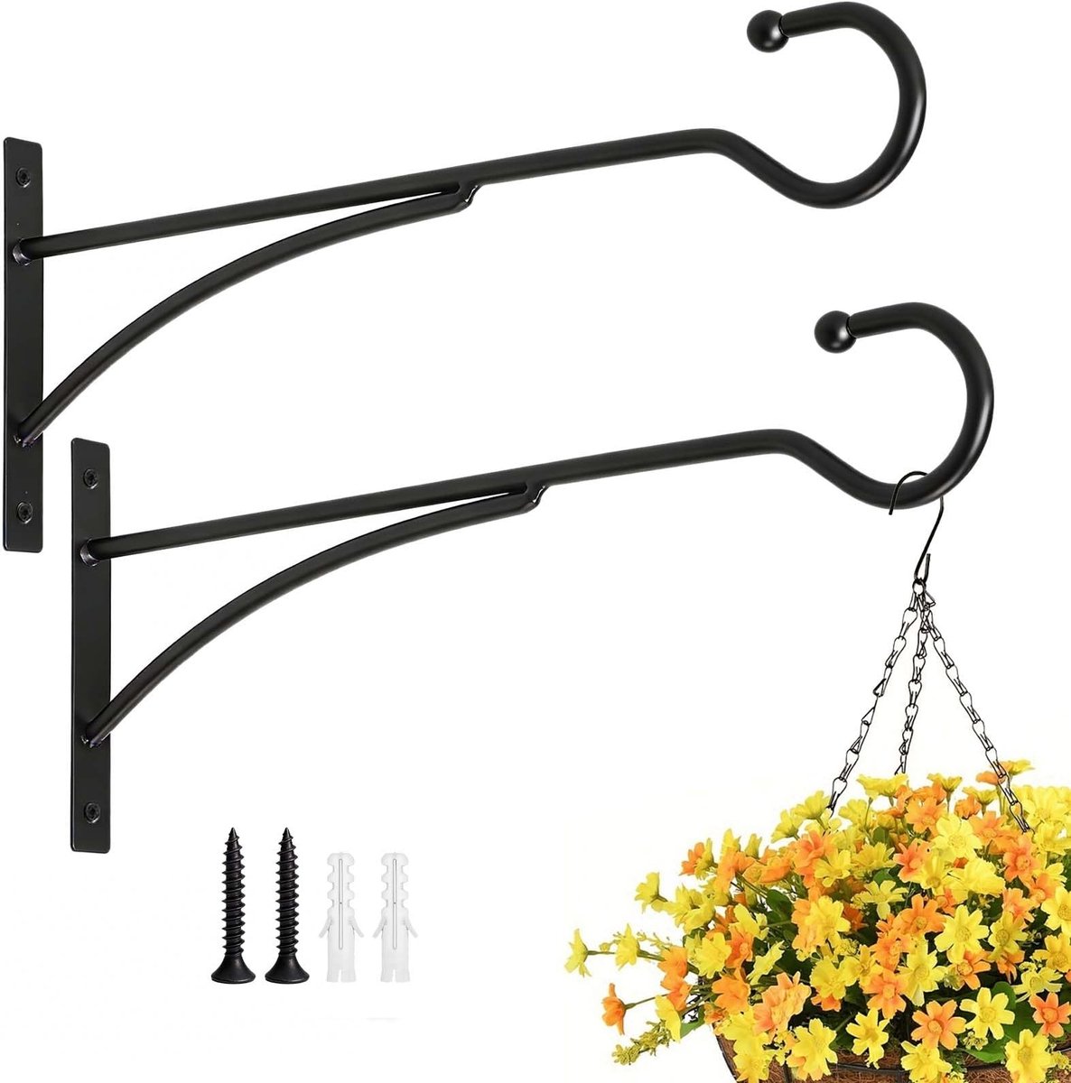 SolidKeus - Set van 2 Buiten Plantenhaken voor aan de Wand