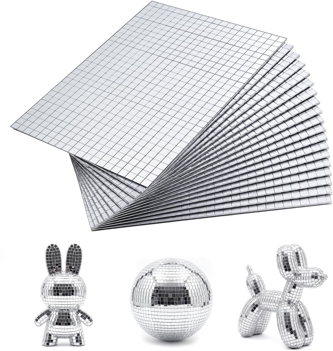 SolidKeus - 10800 Stuks Zelfklevende Spiegel Mozaïek Tegels 5 x 5 mm