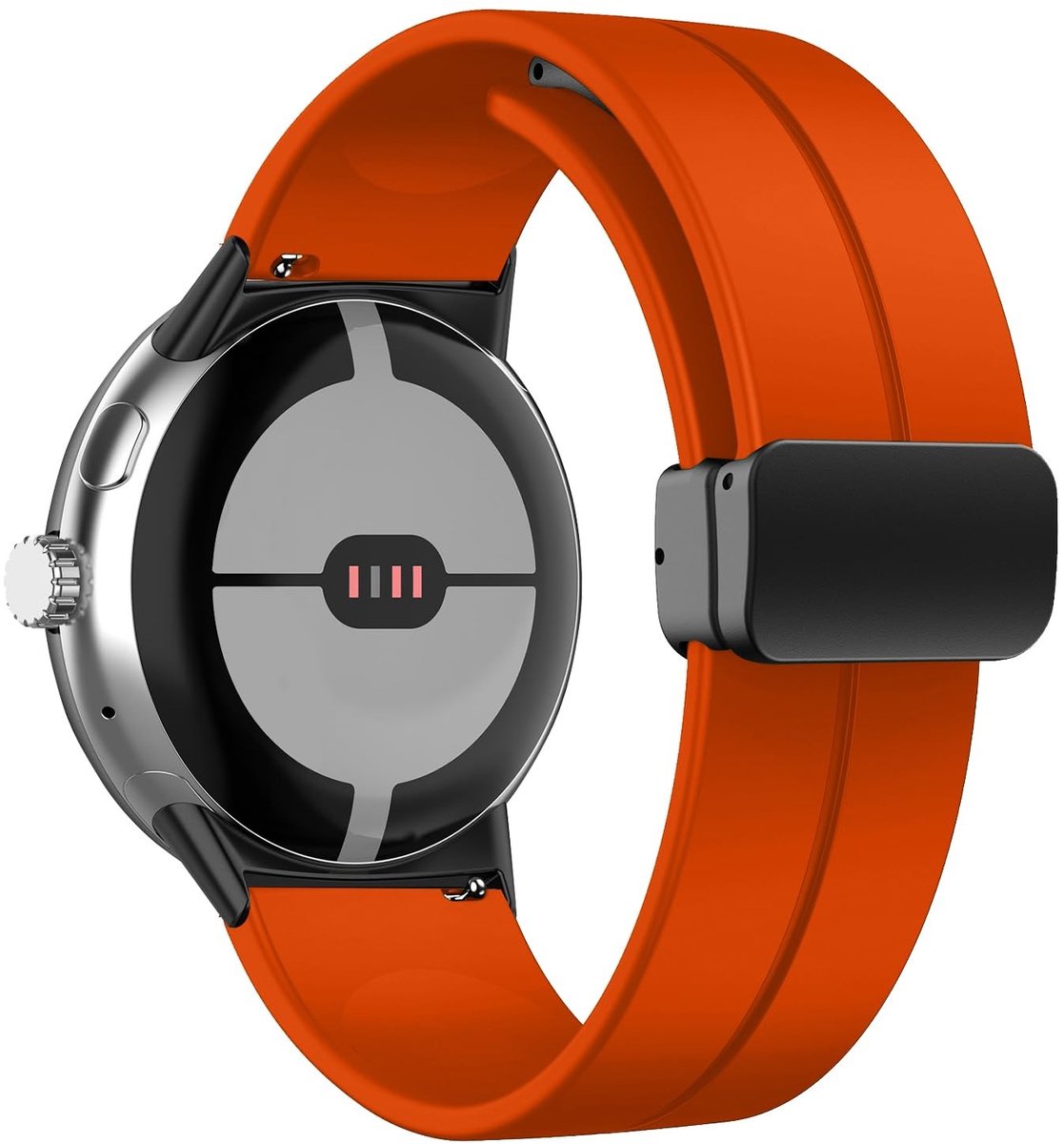 SolidKeus - Siliconen Sportband met Magnetische Sluiting voor Smartwatch 45mm