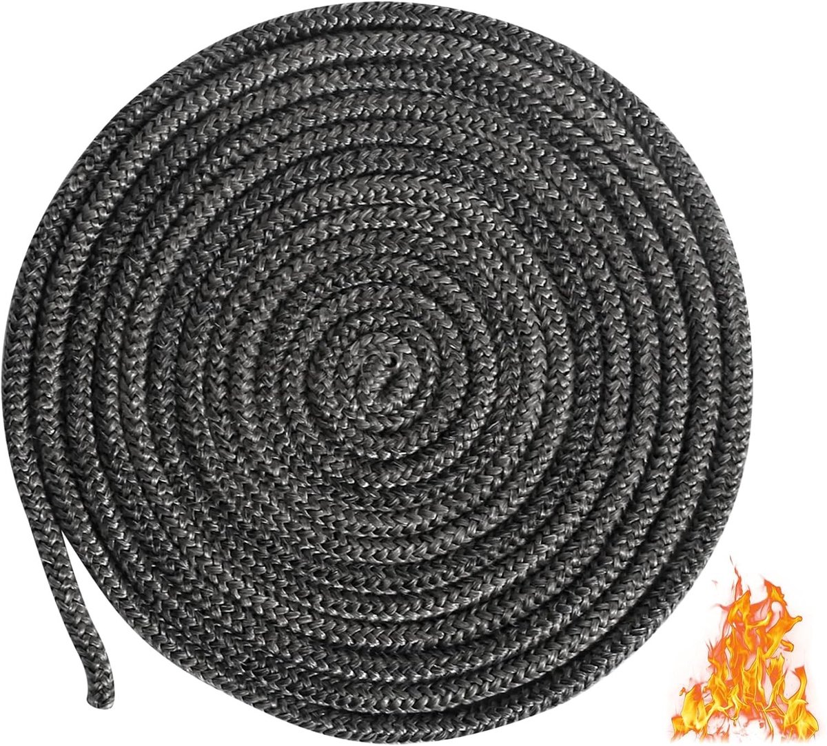 Oven Dichtsnoer 6 mm x 4 m - Hittebestendige Tape voor Kooktoestellen, Grill en Rookoven, Isolatie en Lijm voor Stoven