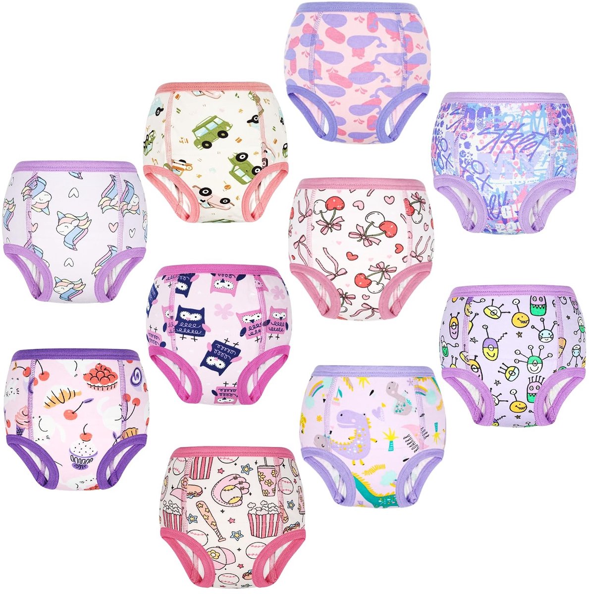 Omgoods - Set van 10 Herbruikbare Potty Training Onderbroeken voor Kinderen