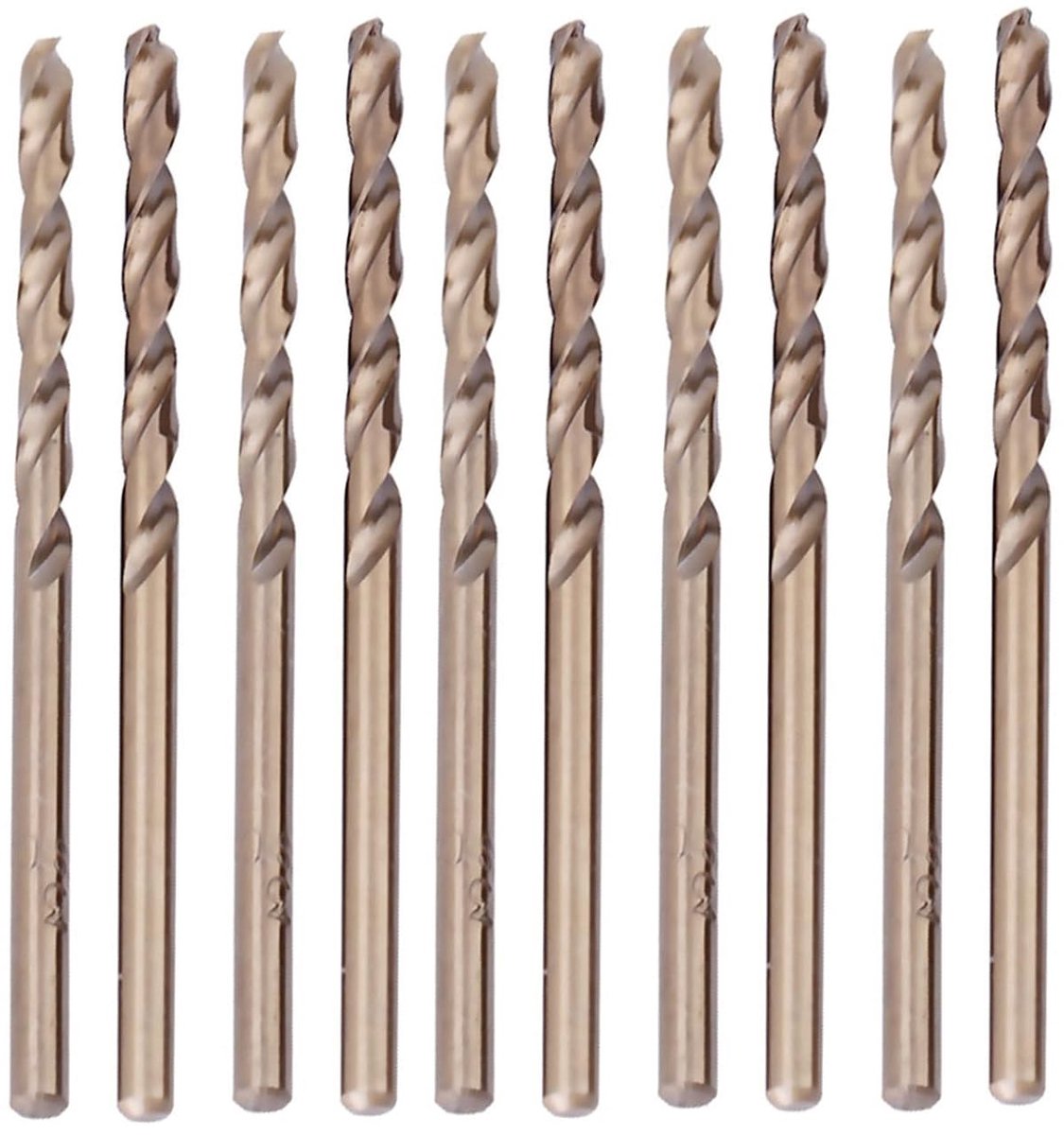 Set van 10 Cobalt HSS Boorbits voor Precisieboren van 1-5mm, Ideaal voor Metaal en Houtbewerking