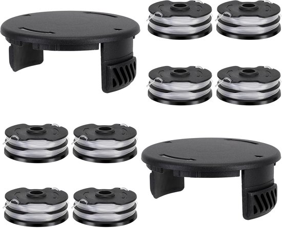 8 trimmerspoelen + 2 spoelkappen geschikt voor Parkside 13600210 - Reserveonderdelen voor Parkside-trimmers (compatibel met LIDL PRTA 20-Li C3 A1B2, PRT 550 A1 A3, PRT 300 A1)-8*8*3.5cm — afbeelding 4