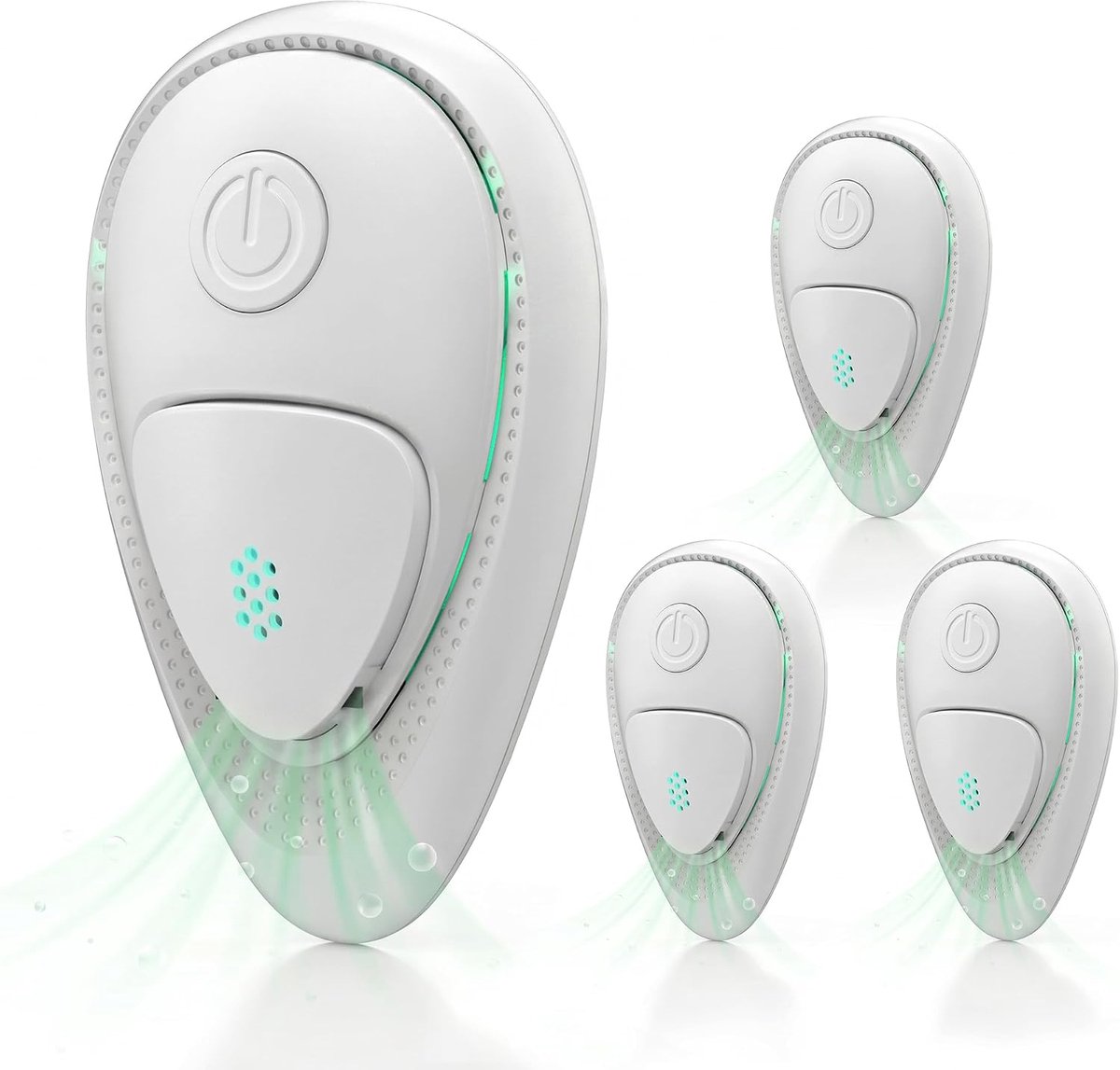 3 stuks Witte compacte plug-in ionisator luchtreiniger, stil en draagbaar tegen huisdiergeuren, rook en stof voor slaapkamer thuis