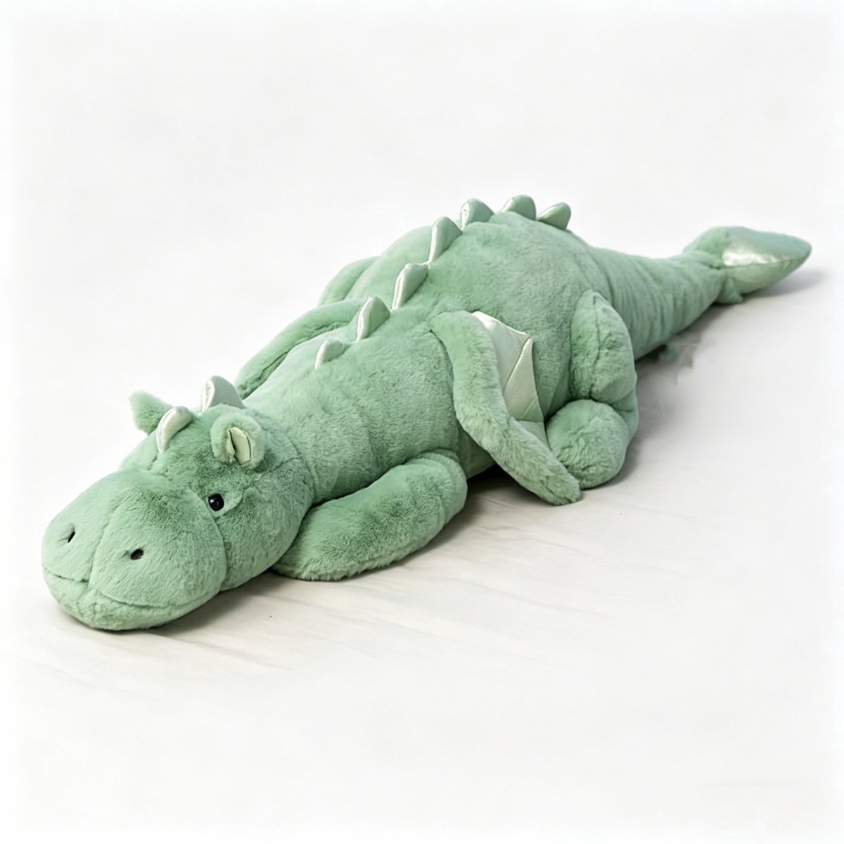 Casalora Pluche Knuffel – 110 cm – Grote Pluche Draak Knuffel – Zacht Lichaamskussen – Grappig Decoratief Bedkussen – Schattig Drakenkussen – Groen – Drakenpop