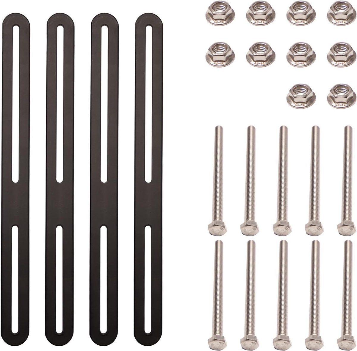 Montagekit voor brievenbussen - 4-delige set van 280 x 24 mm voor bevestiging aan poorten of hekken