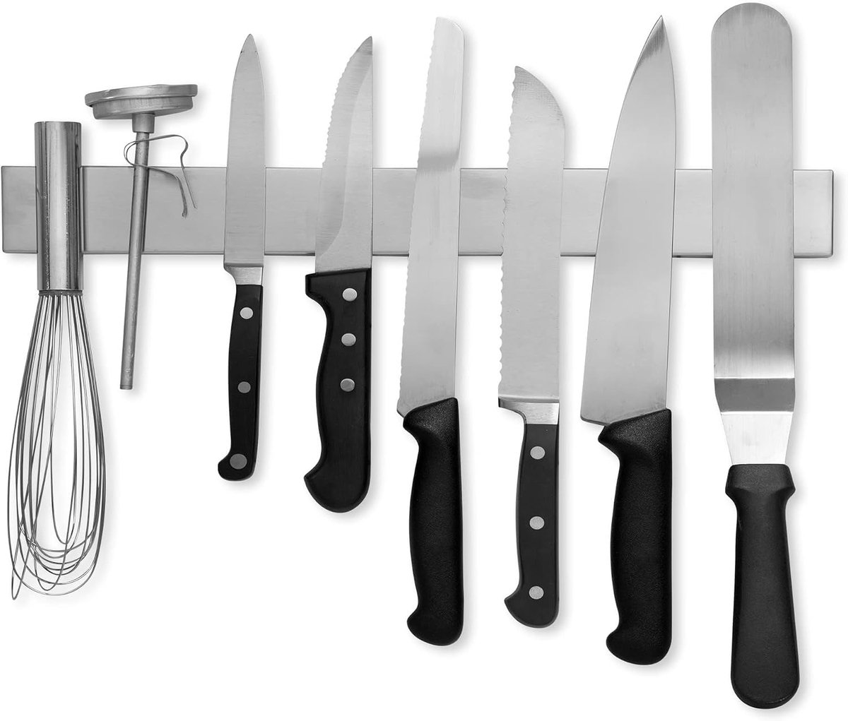 40 cm lange magnetische messenhouder van roestvrij staal met multifunctionele mogelijkheden als messenhouder, messenstrip, magnetische gereedschapsorganizer, organizer voor kunstbenodigdheden en organizer voor thuis.