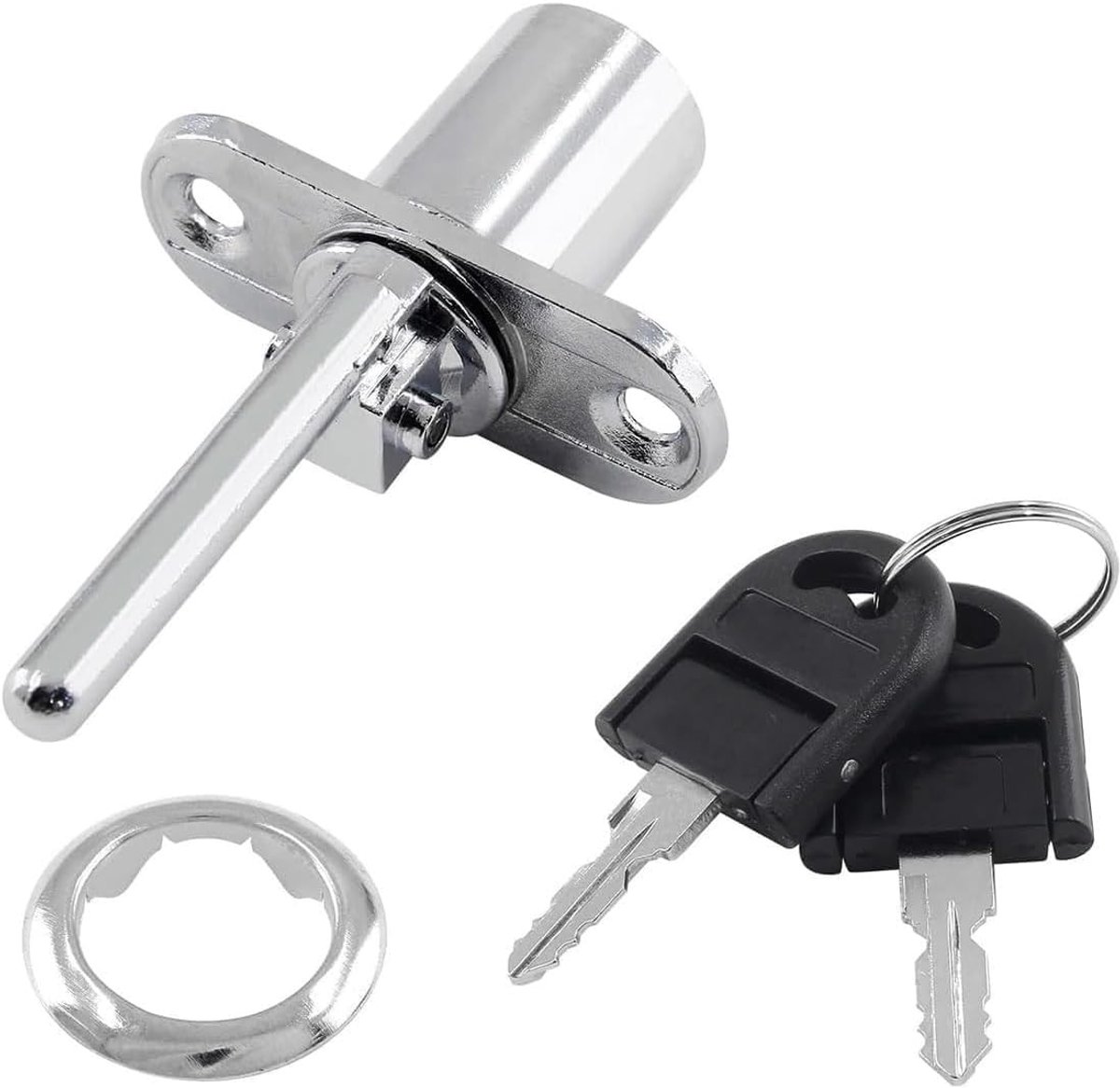 Slot voor Kasten met Sleutel - Zilver - 60 mm - Duurzaam Slot met Zuigersluiting - Voor Kantoormeubilair en Thuisgebruik
