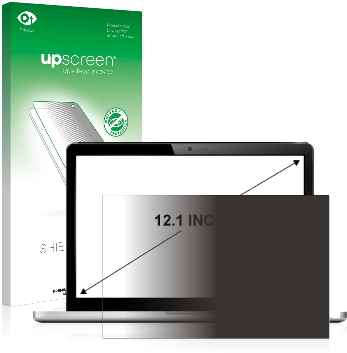 upscreen - privacy screenprotector voor Laptops met 12.1 inch-scherm [247 mm x 186 mm, 4:3] Folie Beschermfolie Blauwlichtfilter