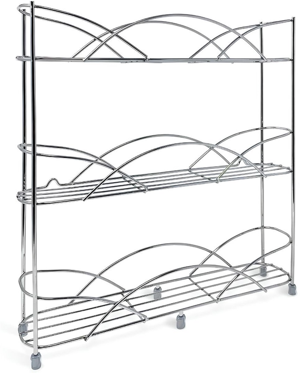 JCP® Kruidenrek - Kruidenpotjes - Kruidenrekje Organizer - Zilver - 7cm x 34cm x 34cm